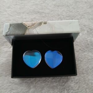Blue Heart Earrings